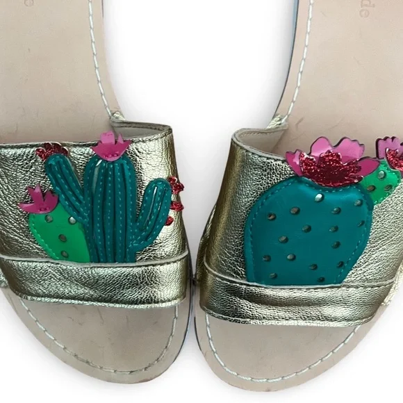 Kate Spade Metallic Sandals with Cactus Design - Picture 3 of 4
